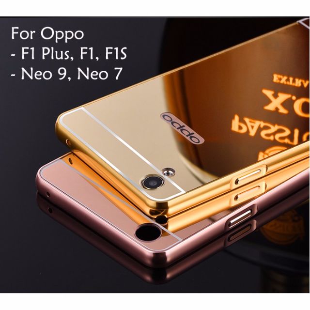 Casing Metal Alumunium Bumper Mirror For Oppo Neo 7 Hitam 