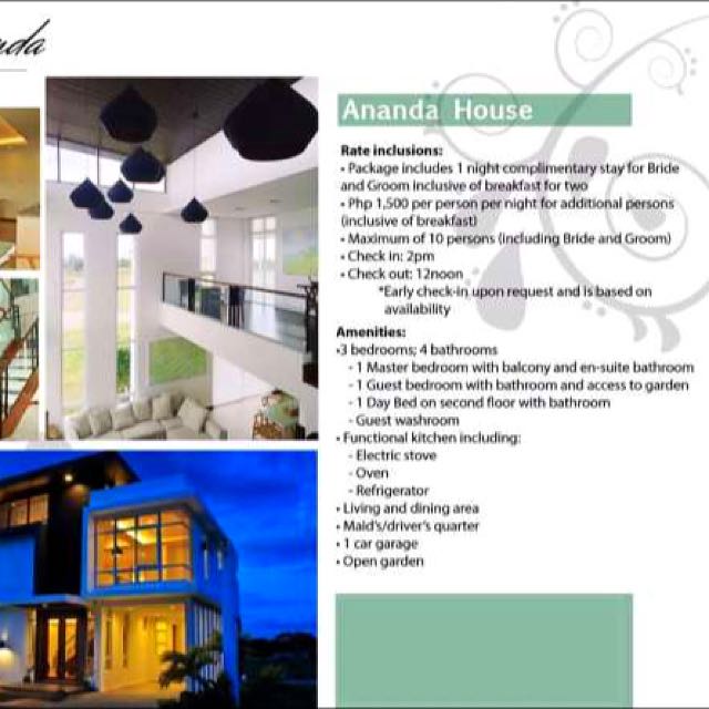 Sandari Batulao Club Ananda Wedding Events Hall Gift Certificate