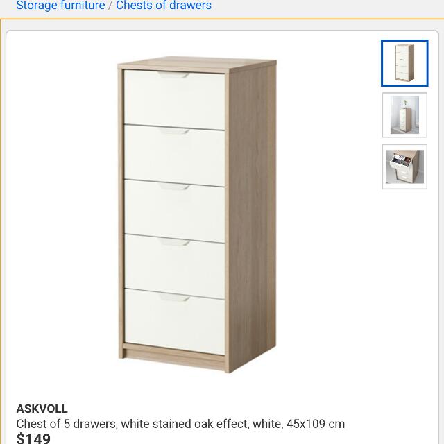 Askvoll ikea 5 drawer top
