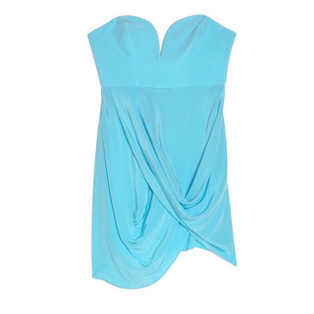 Zimmermann Zimmerman Bon Bon Strapless Drape Dress Blue Size 1