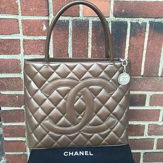 Authentic Chanel Brown Lambskin Classic Medallion Shoulder Bag Authentic Chanel Brown Lambskin Classic Medallion Shoulder Bag