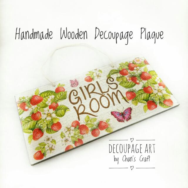 Handmade Decoupage Wooden Plaque