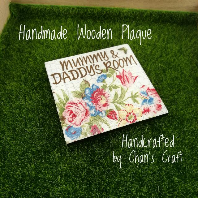 Handmade Wooden Plaque With Decoupage Art
