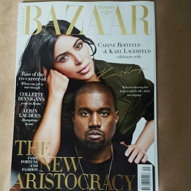 Latest Sept 2016 Kanye West And Kim Kardashian Bazaar Cover Hobbies And Toys Books And Magazines 8255