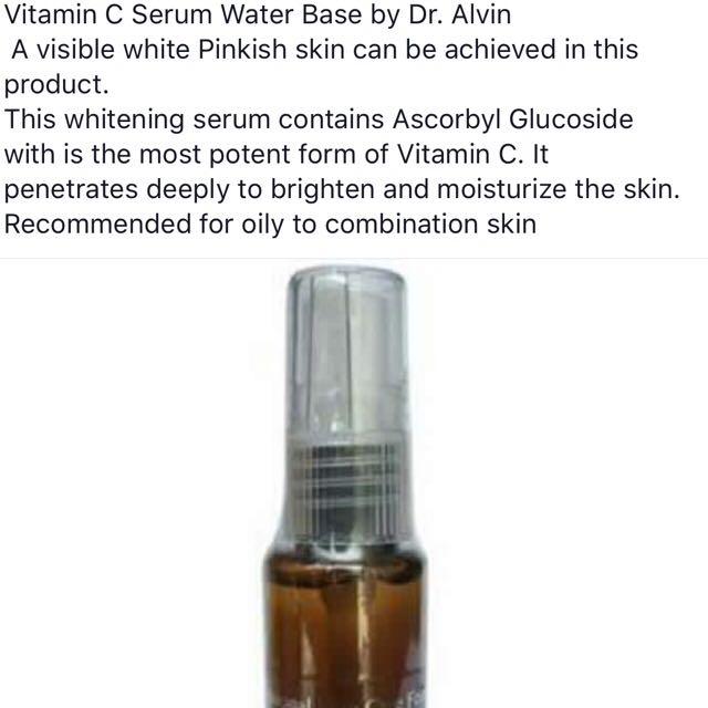 Vitamin C Serum Water Base By Dr. Alvin (Category: Vitamins & Supplements) located in Quezon City. Submitted by annmhe01 (Listing ID 67090607, Image 2). Description: .
