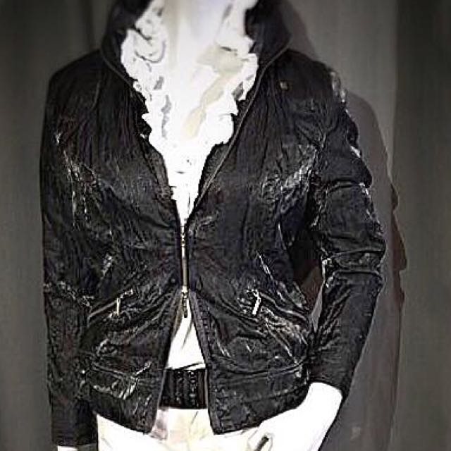 Authentic Designer S Black Jacket By Bylyse Metallic Black Luxury Apparel On Carousell