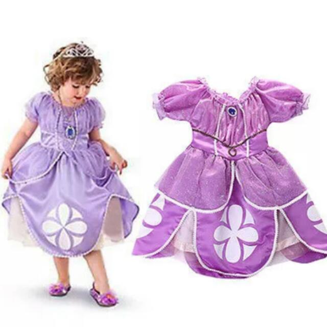 Bling Noble Baby Girls Kids Clothes Purple Sofia Costume Princess