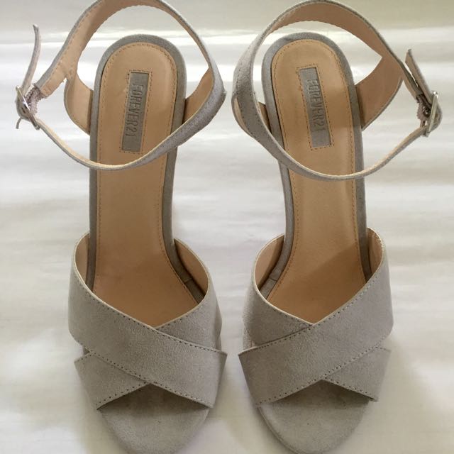 grey high sandals