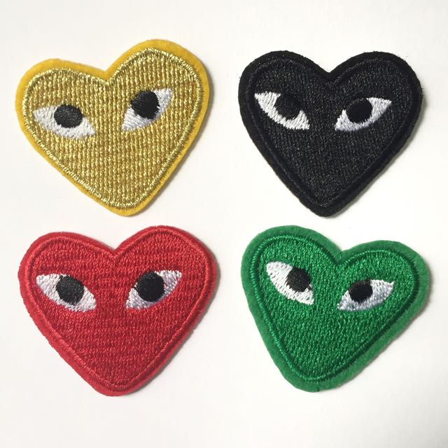 CDG Heart Iron On Patches, Design & Craft, Others on Carousell