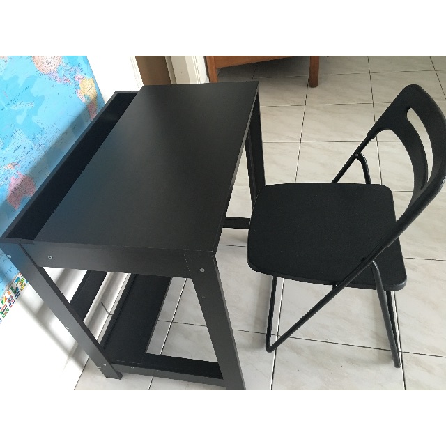 Ikea Laiva Desk 70x50 And Nisse Foldable Chair Furniture On