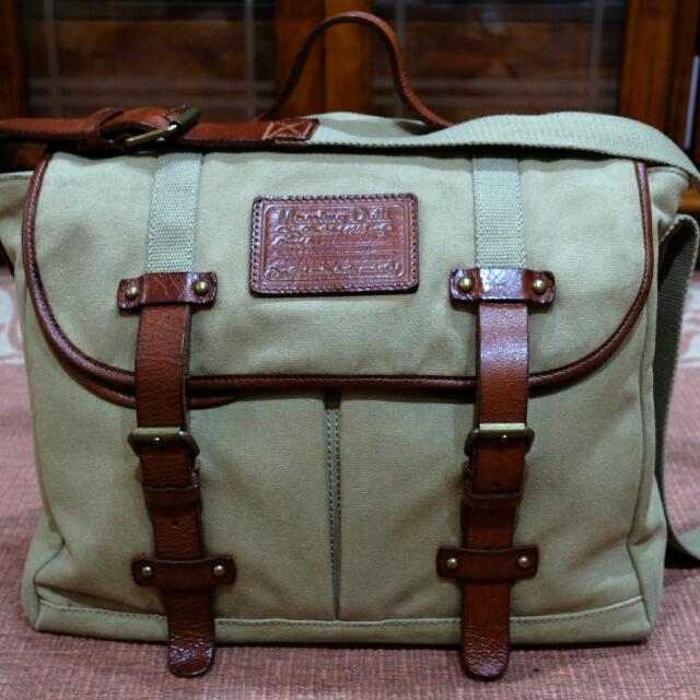 Vintage Massimo Dutti Canvas Messenger Bag