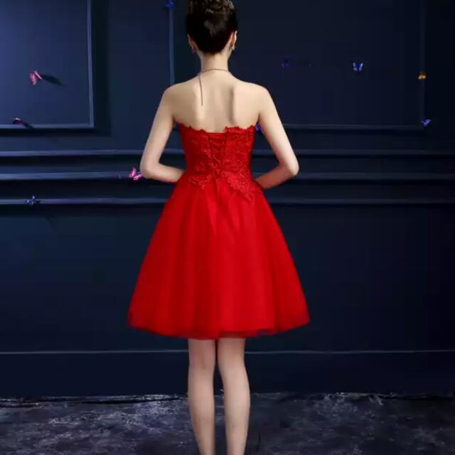 Red short frock on sale design
