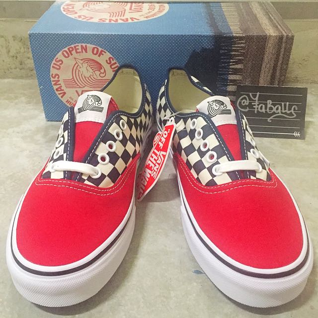 red checkered authentic vans