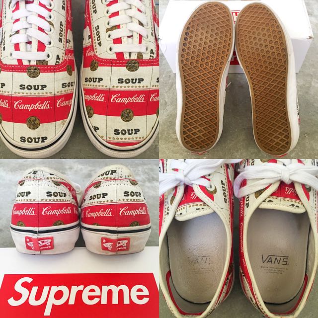 Vans Authentic Supreme Campbells Soup: Sz 9