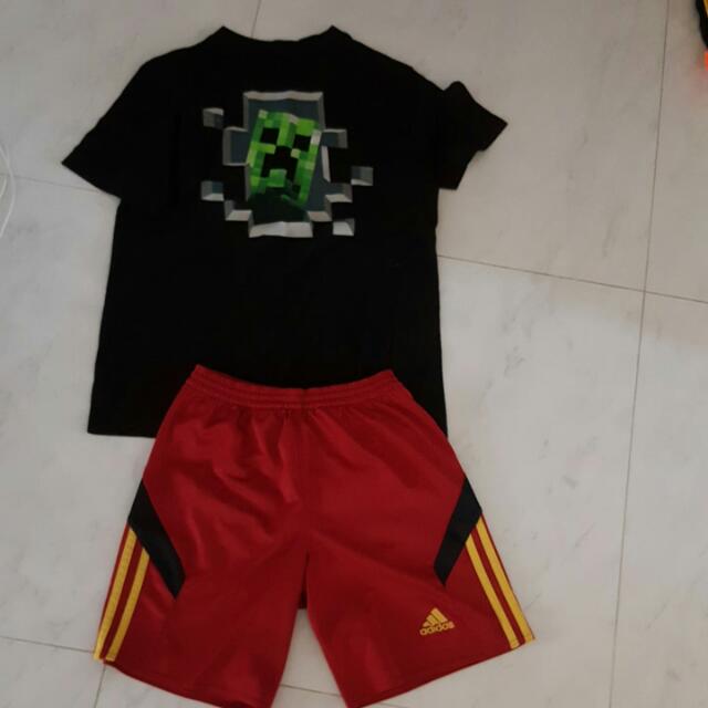 boys adidas shorts and shirt