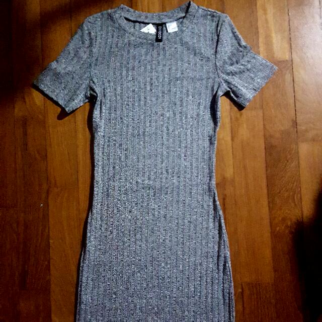 h&m grey bodycon dress