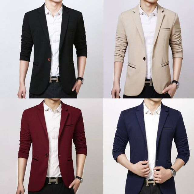Men's fashion jacket on sale coat slim blazer suit