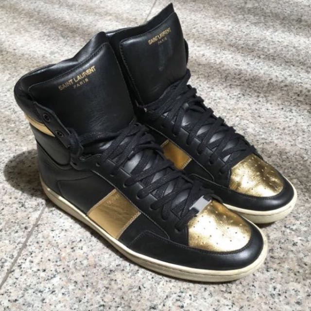 Gold saint laurent sneakers shop