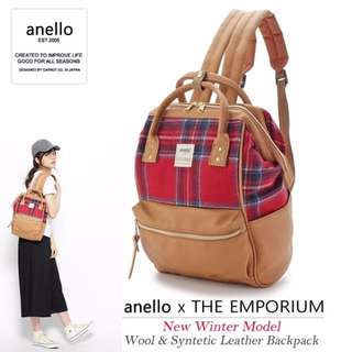 New from Japan. Anello x THE EMPORIUM winter wool backpack, red