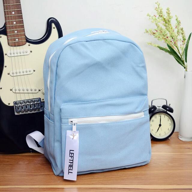 baby blue pink backpack