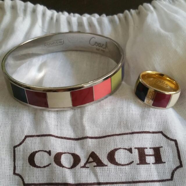 Coach Bangle Ring Set Women S Fashion Jewelry On Carousell