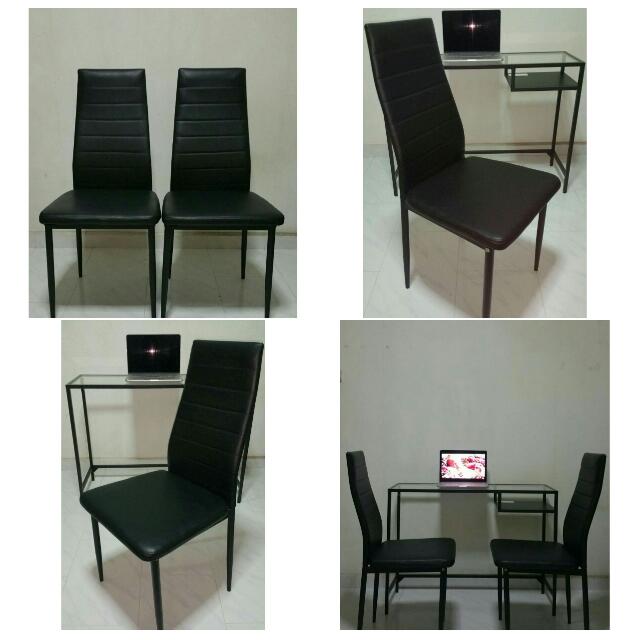 Glass Computer Table And Chairs, Furniture & Home Living, Furniture