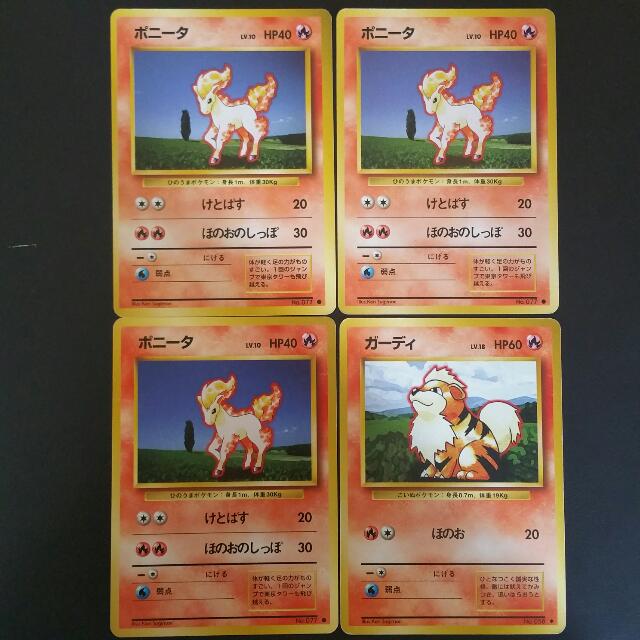 Ponyta And Growlithe Japanese Pokemon Card Toys Games Bricks Figurines On Carousell