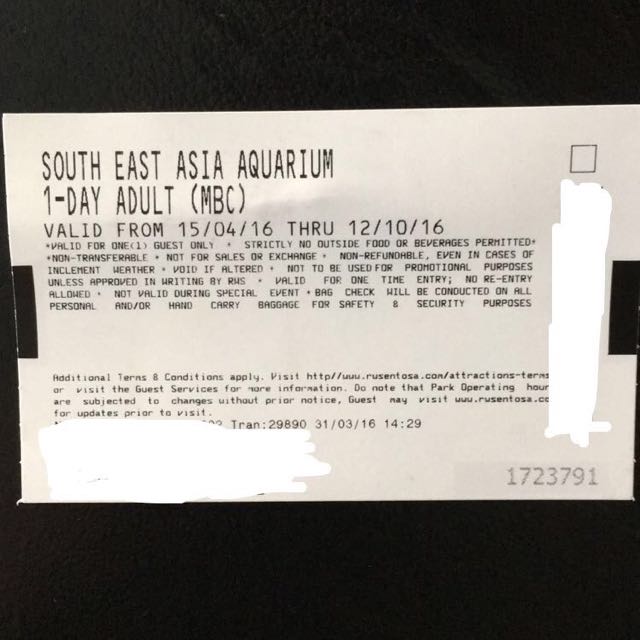 SEA Aquarium 1 Day Adult Ticket, Tickets &amp; Vouchers, Local Attractions ...
