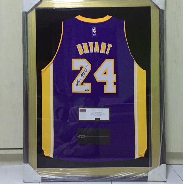 Kobe Bryant 31x35 Custom Framed Jersey Display