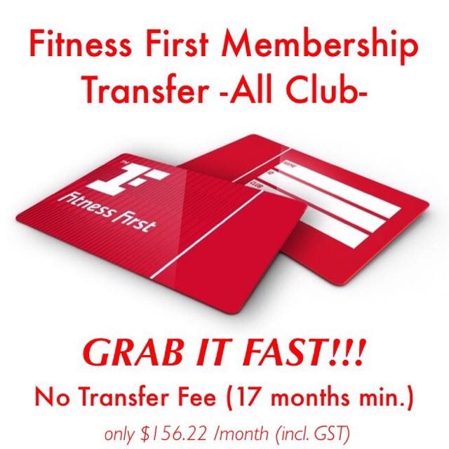 Fitness First Membership Transfer NO TRANSFER FEE, Tickets & Vouchers