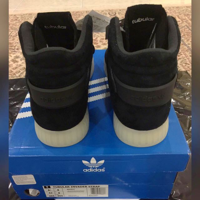 Adidas tubular invader strap black gum hot sale