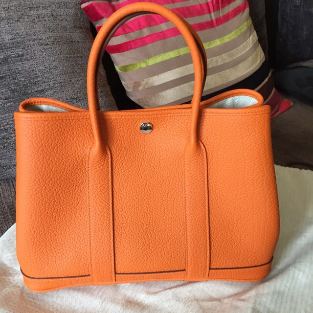 ❌SOLD!❌ Good Deal! Hermes Garden Party 30 in Orange Negonda Leather and  Canvas, Luxury, Bags & Wallets on Carousell