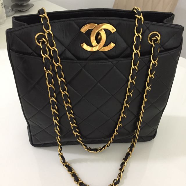 Chanel Milk Tea Big CC Turnlock Caviar Tote 24k Gold Hardware, Luxury,  Bags & Wallets on Carousell
