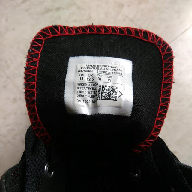 converse size 13 junior