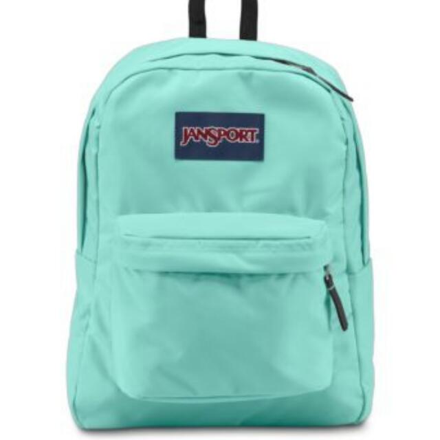 mint green jansport bag