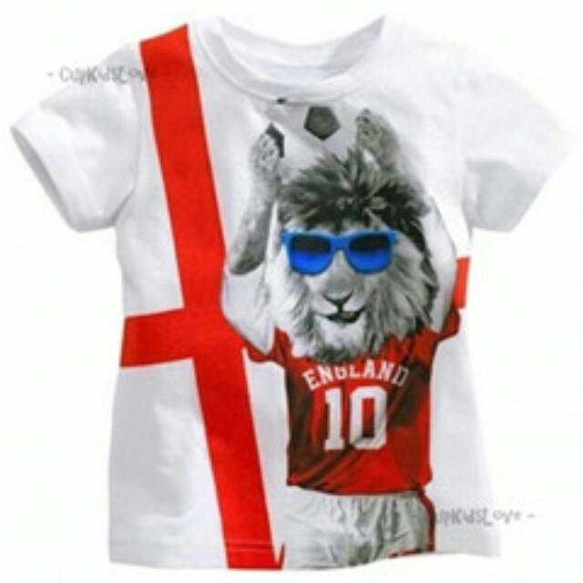 Bn Free Mail England Soccer T Shirt For Toddler Kids Boys