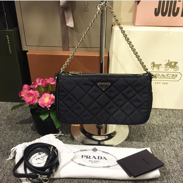 prada tessuto impuntu chain bag
