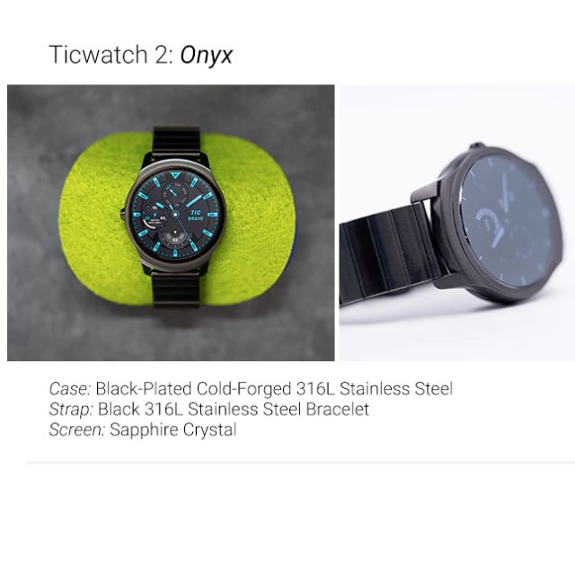 TicWatch 2 Onyx Kickstarter with Volcanic Charger Stand BNIB Sealed Mobile Phones Gadgets Wearables Smart Watches on Carousell