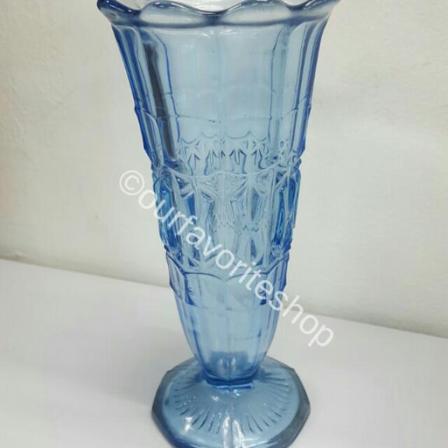 Vintage Blue Depression Glass Vase Vintage Collectibles On Carousell ✅ browse our daily deals for even more cobalt blue depression glass 1930's depression/moderntone hazel atlas glassware. vintage blue depression glass vase
