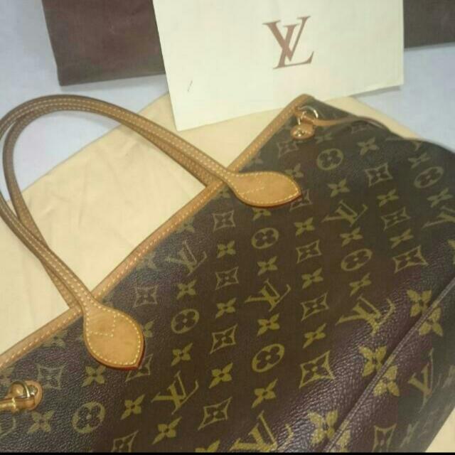 Louis Vuitton LOUIS VUITTON Monogram Neverfull PM Tote Bag Brown Beige  M40155