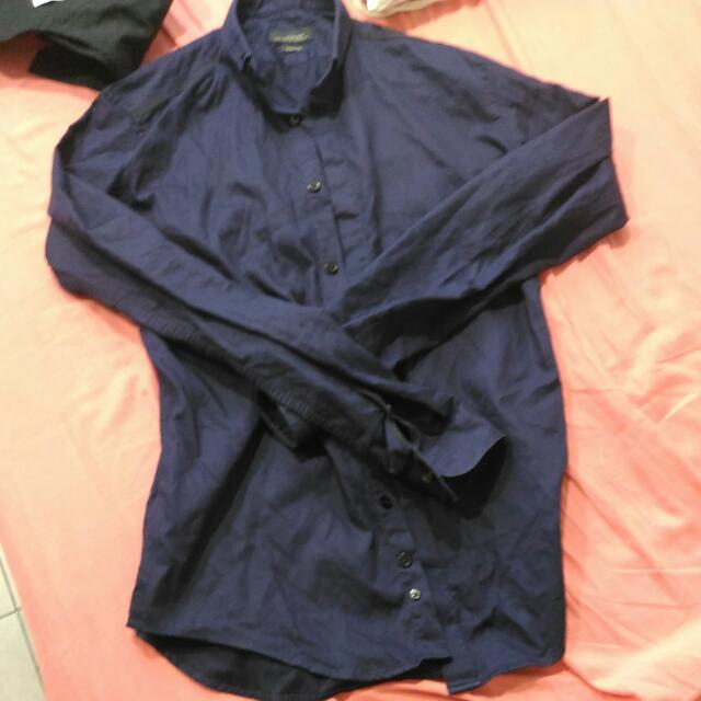 Polo Shirt Black Tag Zara Man Small Slim Fit, Men's Fashion, Tops