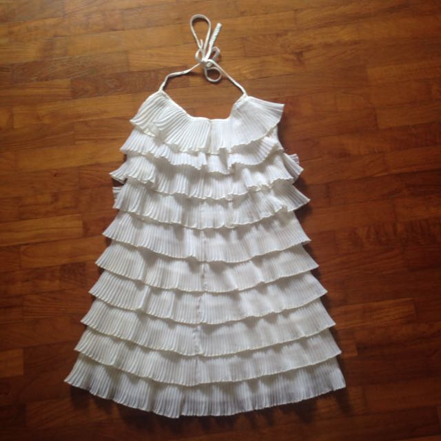 Guess ruffled halter dress sales