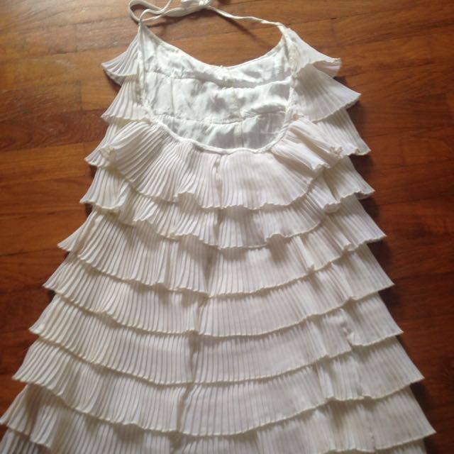 Guess Ruffle Bare Back Halter Gown Women s Fashion Dresses