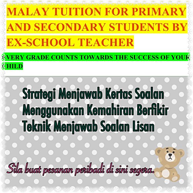 Malay Language Tuition Tuisyen Bahasa Melayu Bulletin Board On