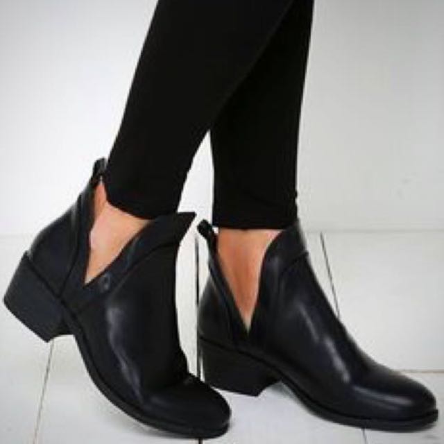Open sided ankle boots top