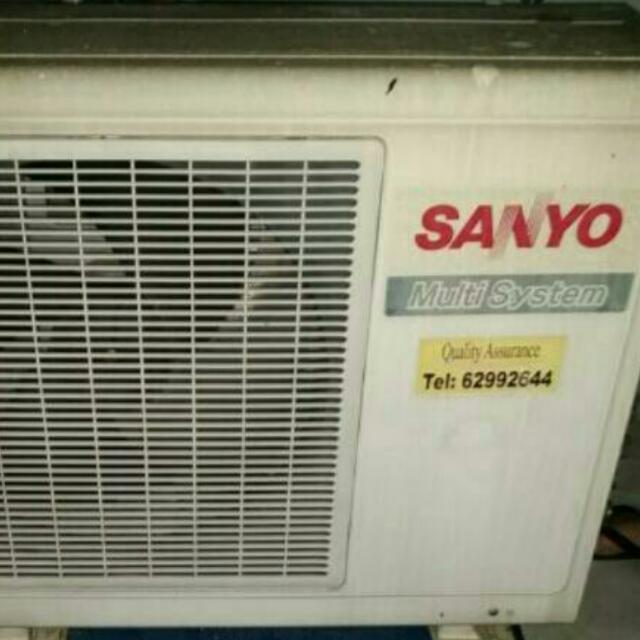 Rush Sale!!! Sanyo Aircon Multisystem 2 Unit Split Type Used Condition , TV  u0026 Home Appliances, Air Conditioners u0026 Heating on Carousell