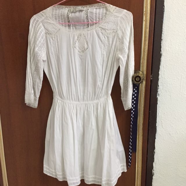 zara trf white dress