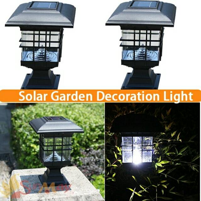 Solar Post Led Housing Lamp Garden Outdoor