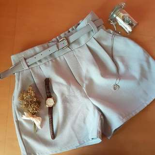 Grey And Pink Casual Shorts