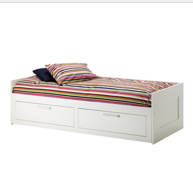 IKEA Brimnes Daybed with 2 single mattress + sheets, Furniture & Home